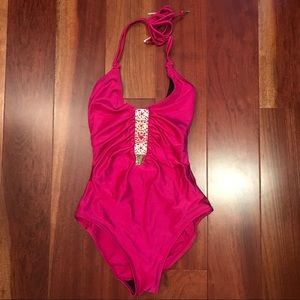 Gottex pink one piece bathing suit